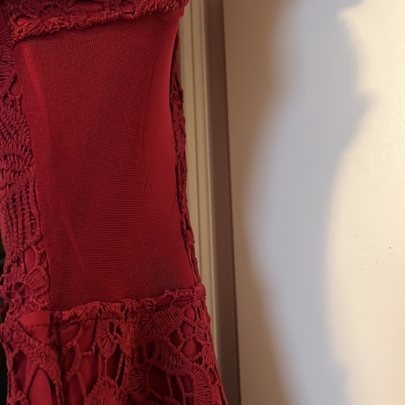 {Boohoo} Lace High Neck Skater Dress - Picture 5 of 9